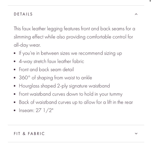 Yummie faux leather legging front & back seams 2X XXL new - Picture 5 of 6